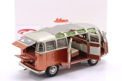 Volkswagen VW T1 Samba Bus Baujahr 1962 orange / silbergrau metallic 1:18 Schuco