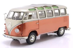 Volkswagen VW T1 Samba Bus Baujahr 1962 orange / silbergrau metallic 1:18 Schuco