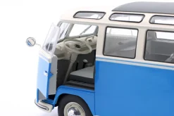 Volkswagen VW T1 Samba Bus Baujahr 1962 blau / weiß 1:18 Solido