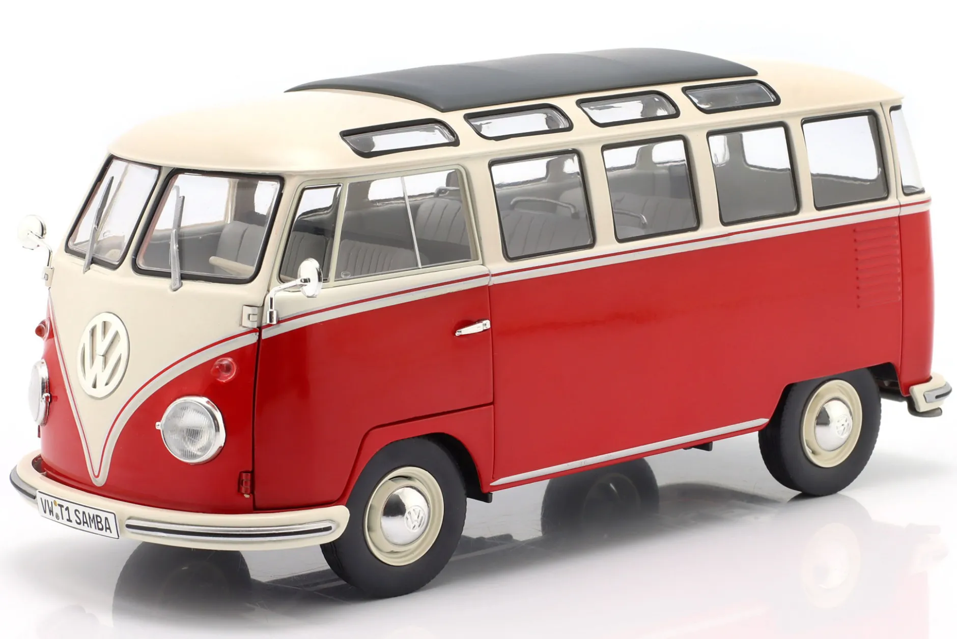 Volkswagen VW T1 Samba Bus Baujahr 1962 rot / weiß 1:18 Solido