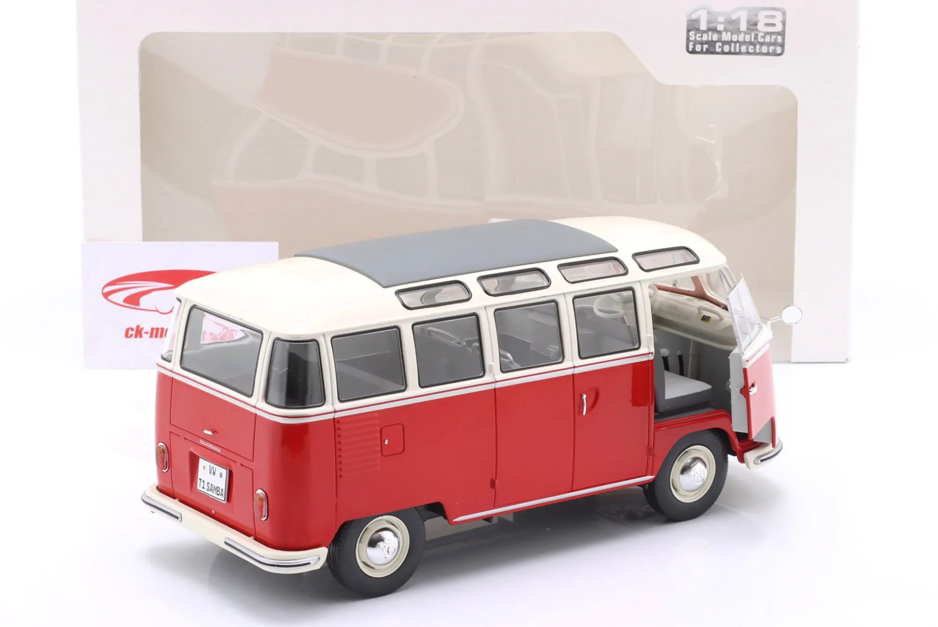 Volkswagen VW T1 Samba Bus Baujahr 1962 rot / weiß 1:18 Solido