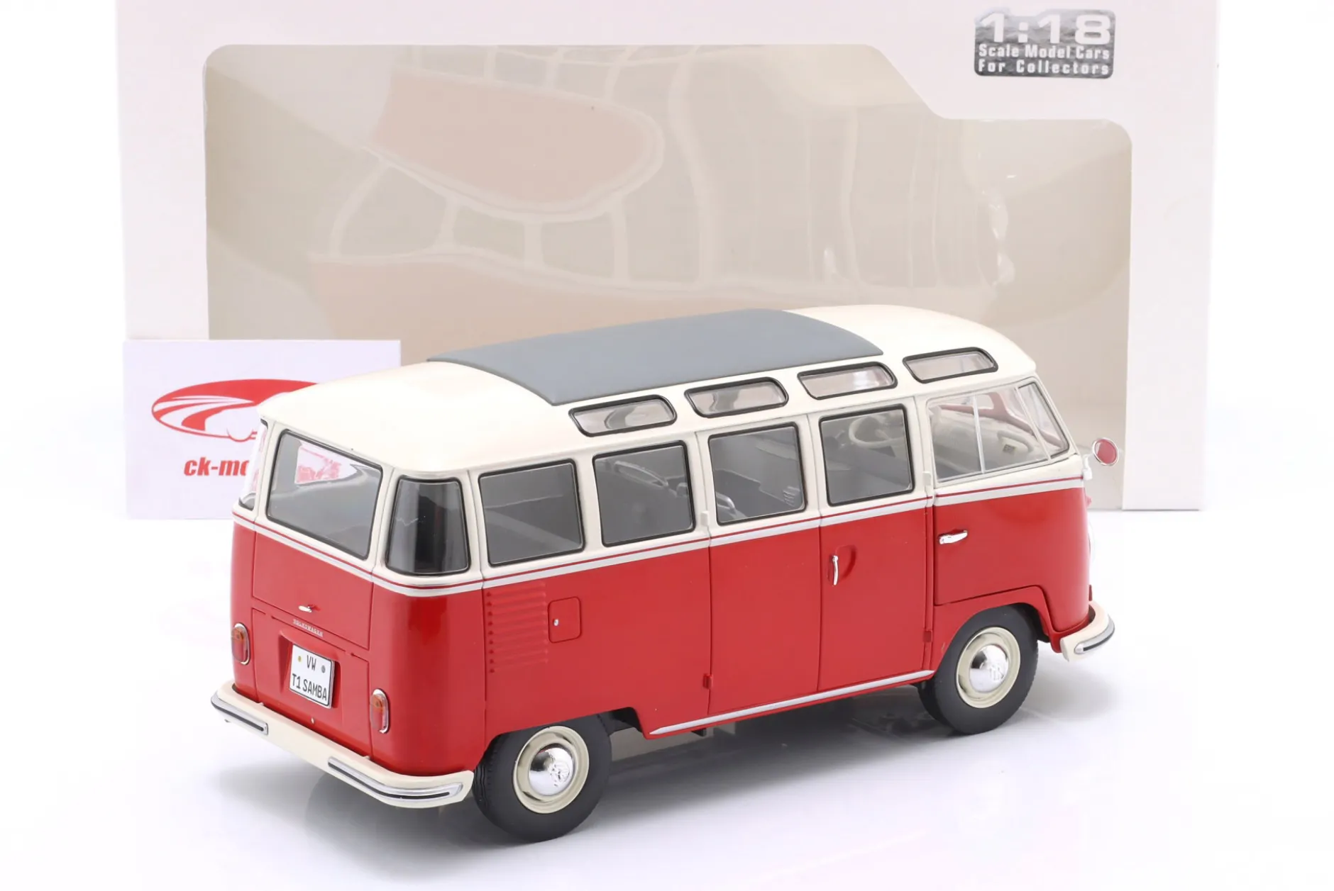 Volkswagen VW T1 Samba Bus Baujahr 1962 rot / weiß 1:18 Solido
