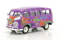 Volkswagen VW T1 Samba Bus Hippie Line Flower Power lila 1:24 Maisto
