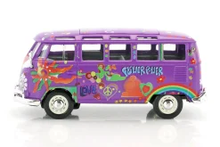 Volkswagen VW T1 Samba Bus Hippie Line Flower Power lila 1:24 Maisto