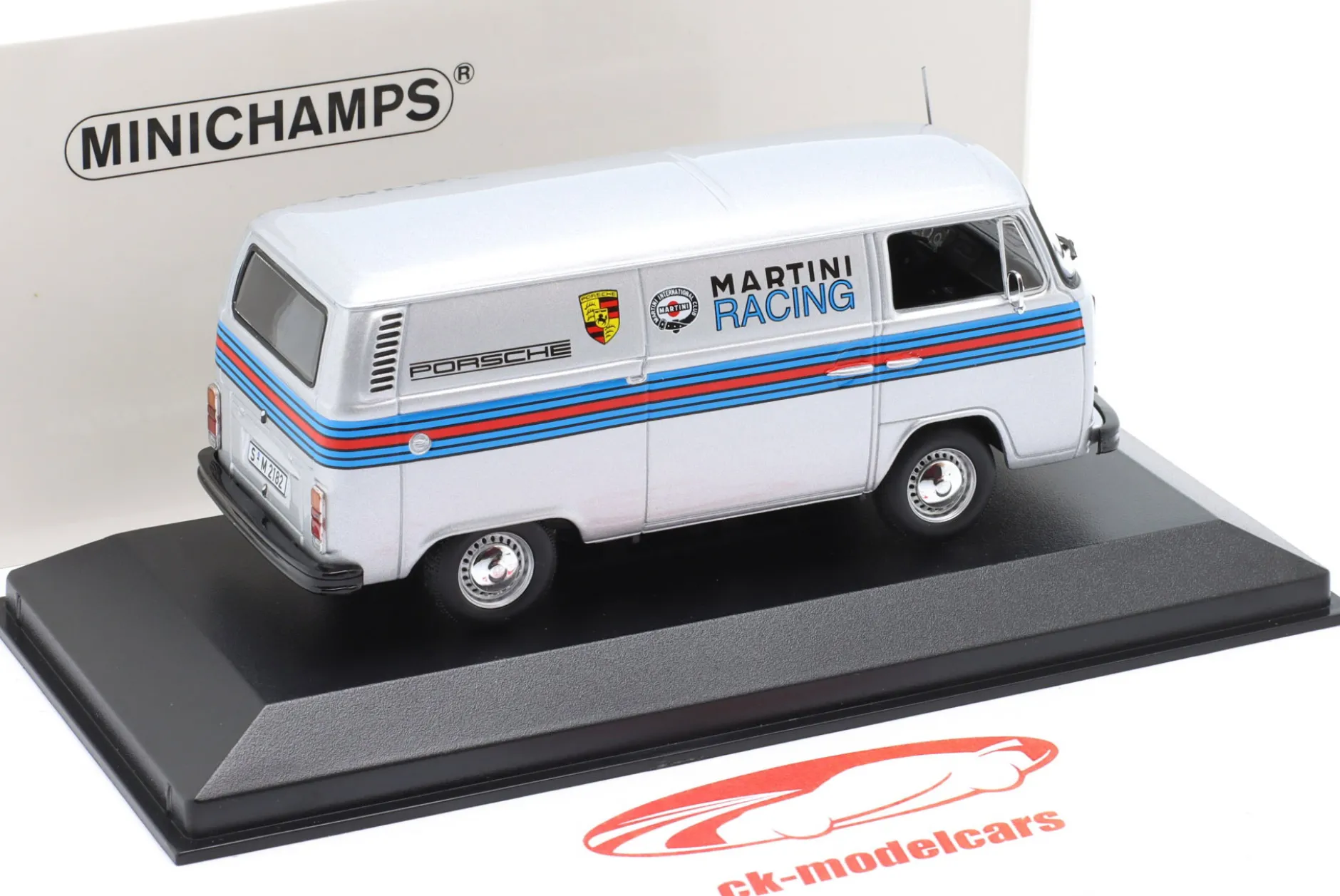 Volkswagen VW T2 Transporter Porsche Renndienst Martini Design 1:43 Minichamps