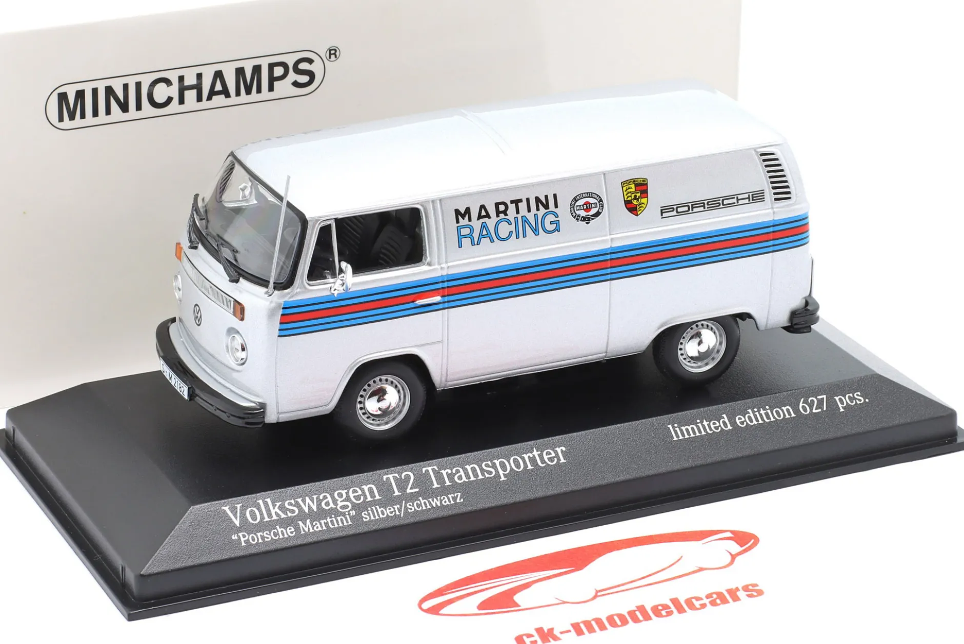 Volkswagen VW T2 Transporter Porsche Renndienst Martini Design 1:43 Minichamps