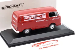 Volkswagen VW T2 Transporter Porsche Renndienst 1972 rot 1:43 Minichamps