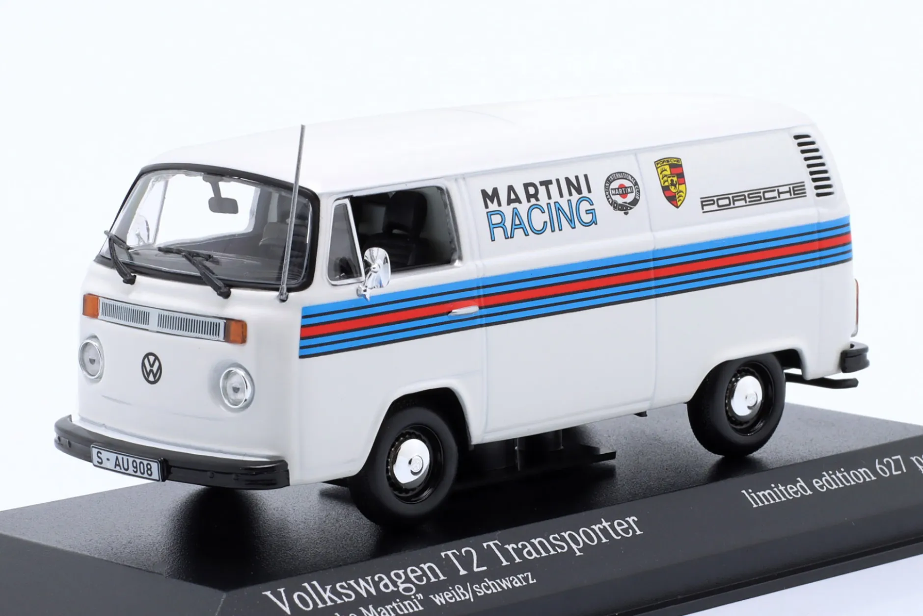 Volkswagen VW T2 Transporter Porsche Renndienst Martini Design 1:43 Minichamps