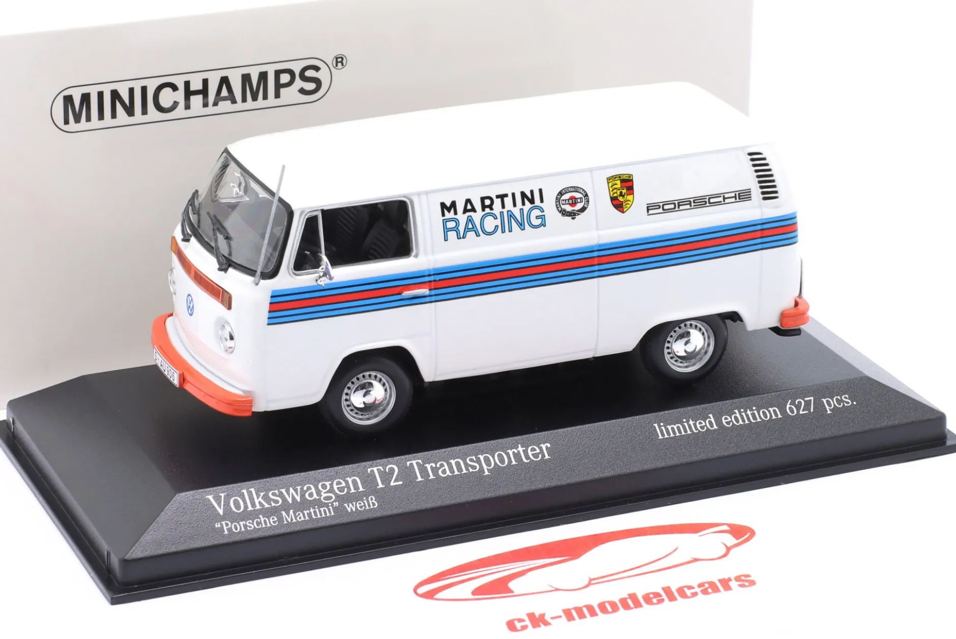 Volkswagen VW T2 Transporter Porsche Renndienst Martini Design 1:43 Minichamps