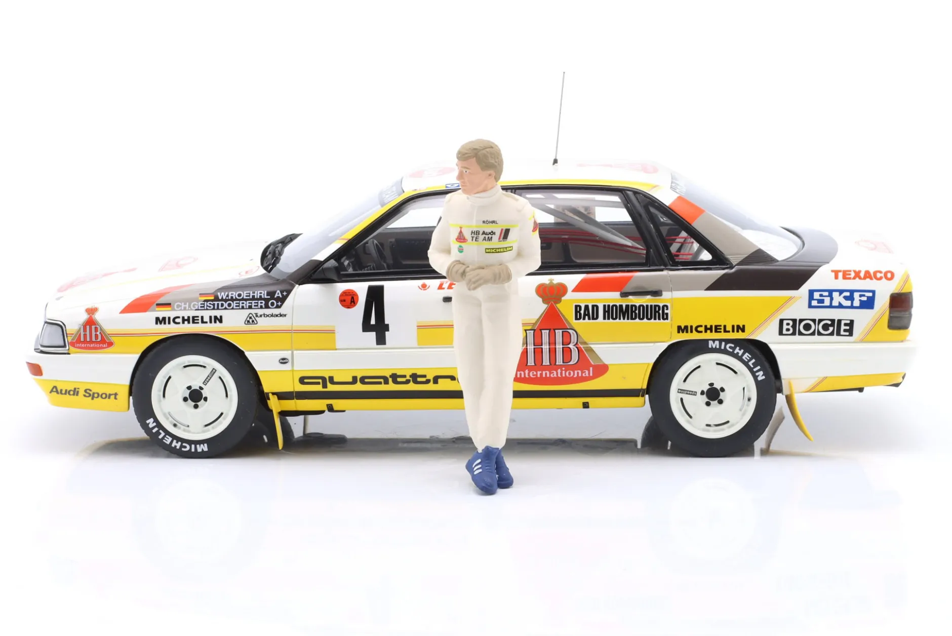 Walter Röhrl Audi Quattro Figur Rallye 1:18 FigurenManufaktur