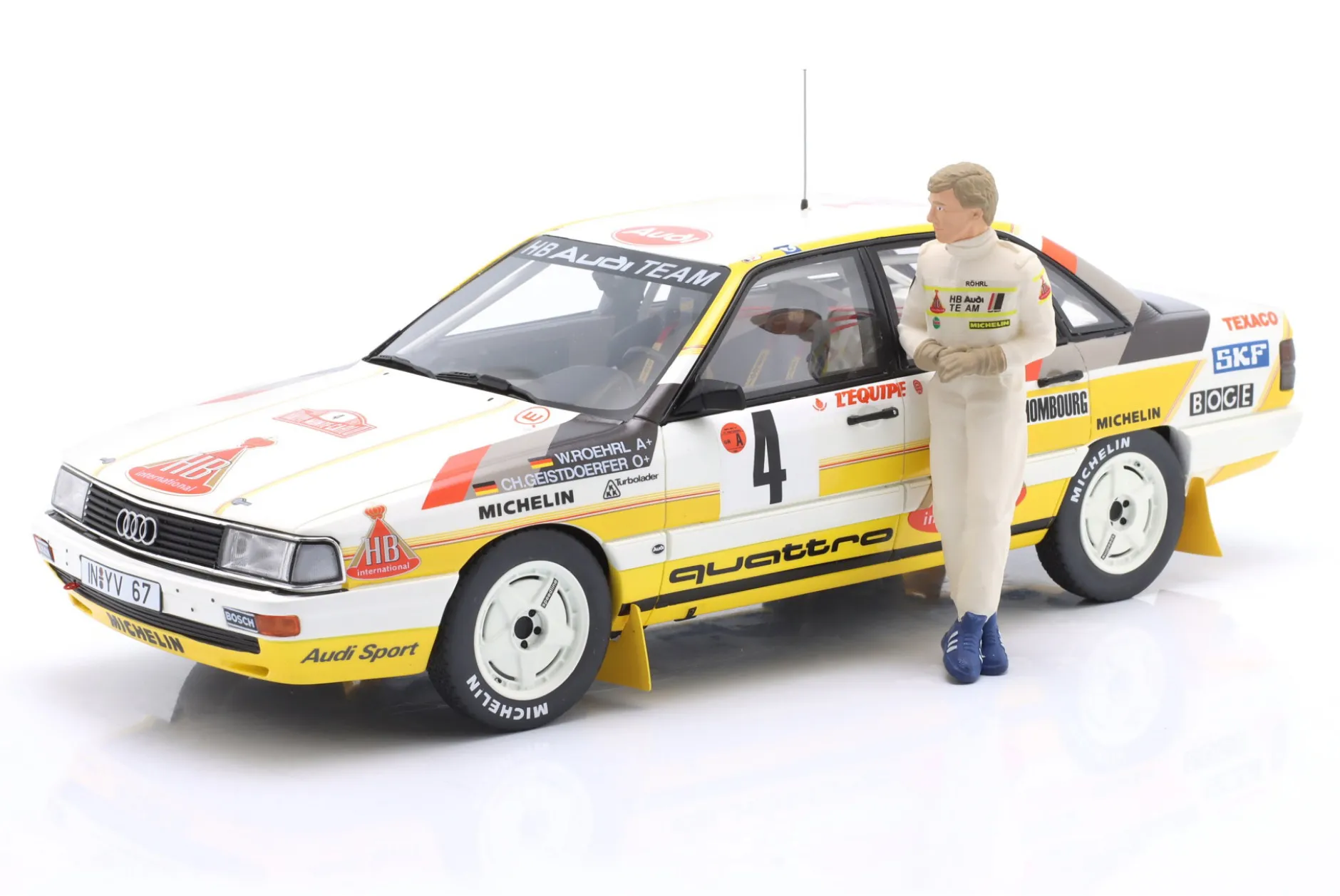 Walter Röhrl Audi Quattro Figur Rallye 1:18 FigurenManufaktur