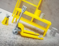 Werkstatt Zubehör Set (klein) gelb 1:18 Dioramatoys