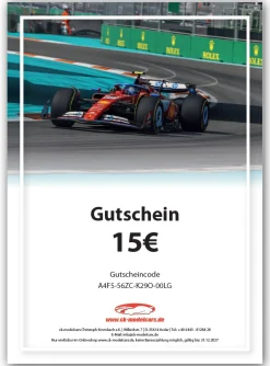 Wertgutschein - Thema Formel 1 Ferrari