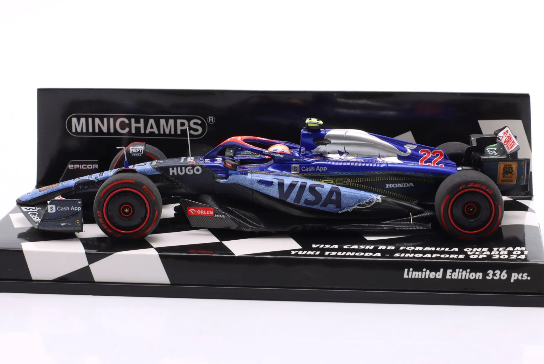 Yuki Tsunoda RB VCARB 01 #22 Singapur GP Formel 1 2024 1:43 Minichamps