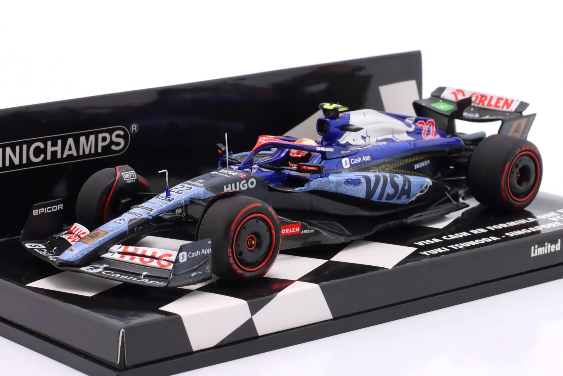 Yuki Tsunoda RB VCARB 01 #22 Singapur GP Formel 1 2024 1:43 Minichamps